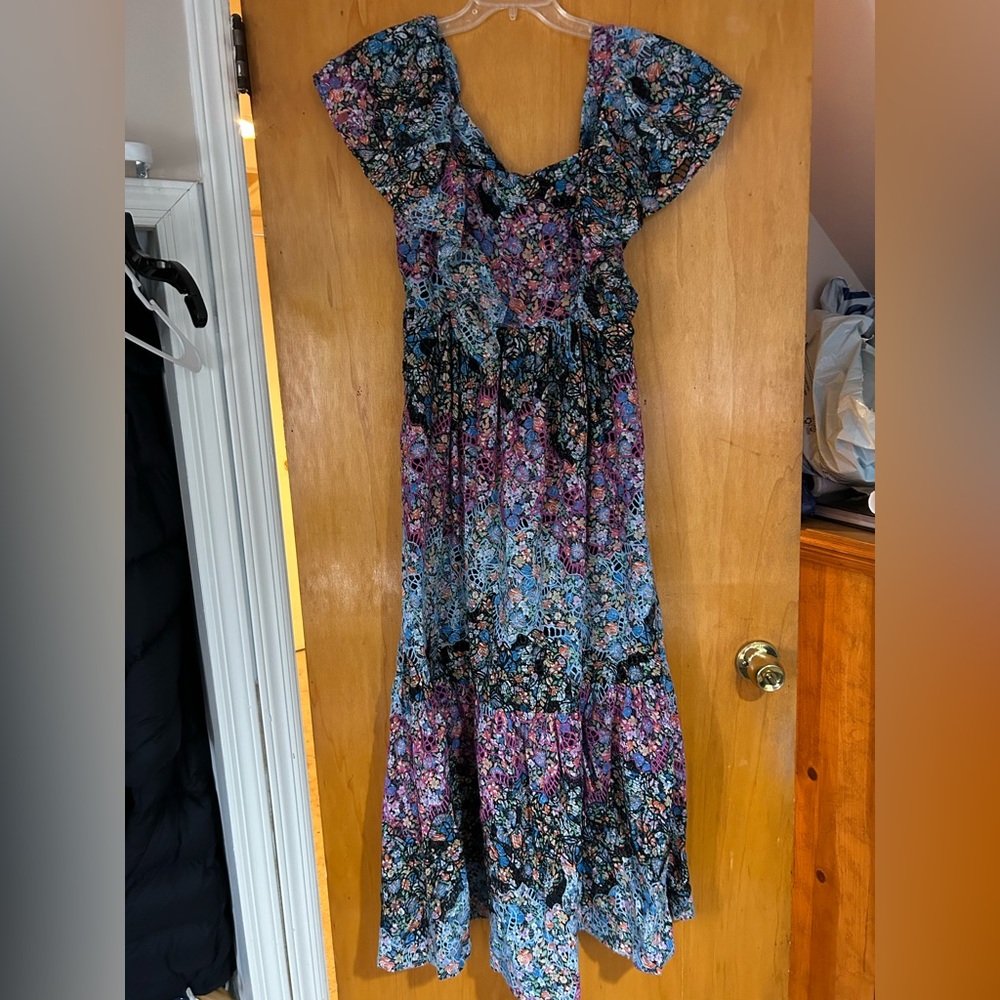 Anthropologie Clementina Eyelet Maxi Dress